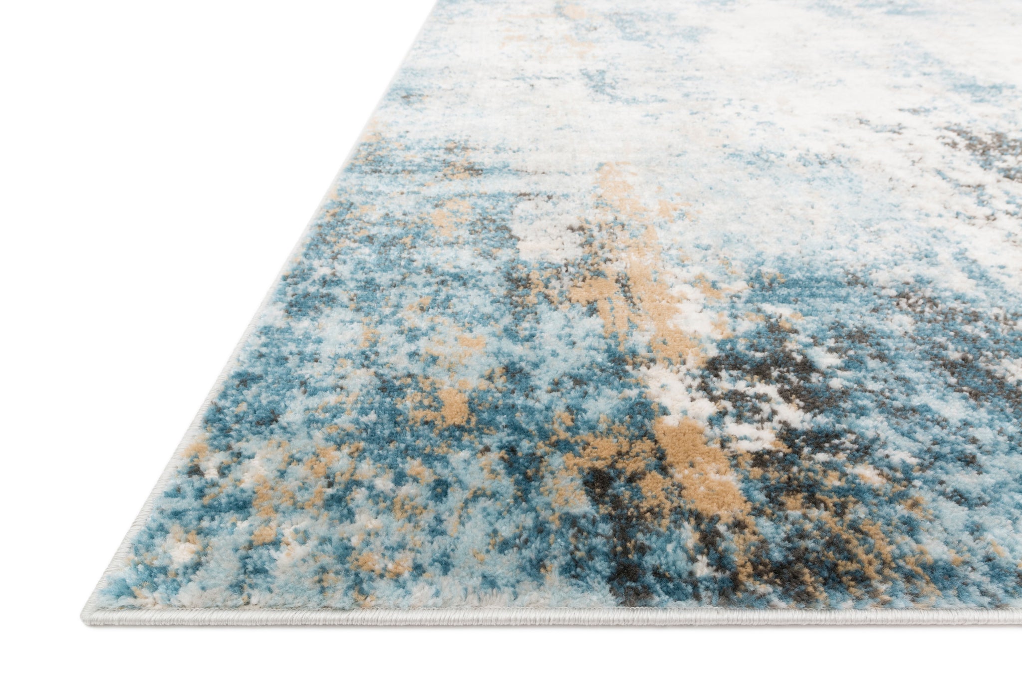 Side view of the Alchemy Denim / Ivory rug.