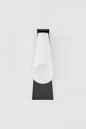 Close-up of the Andros Wall Sconce in bronze showing the arm curve and shade silhouette.