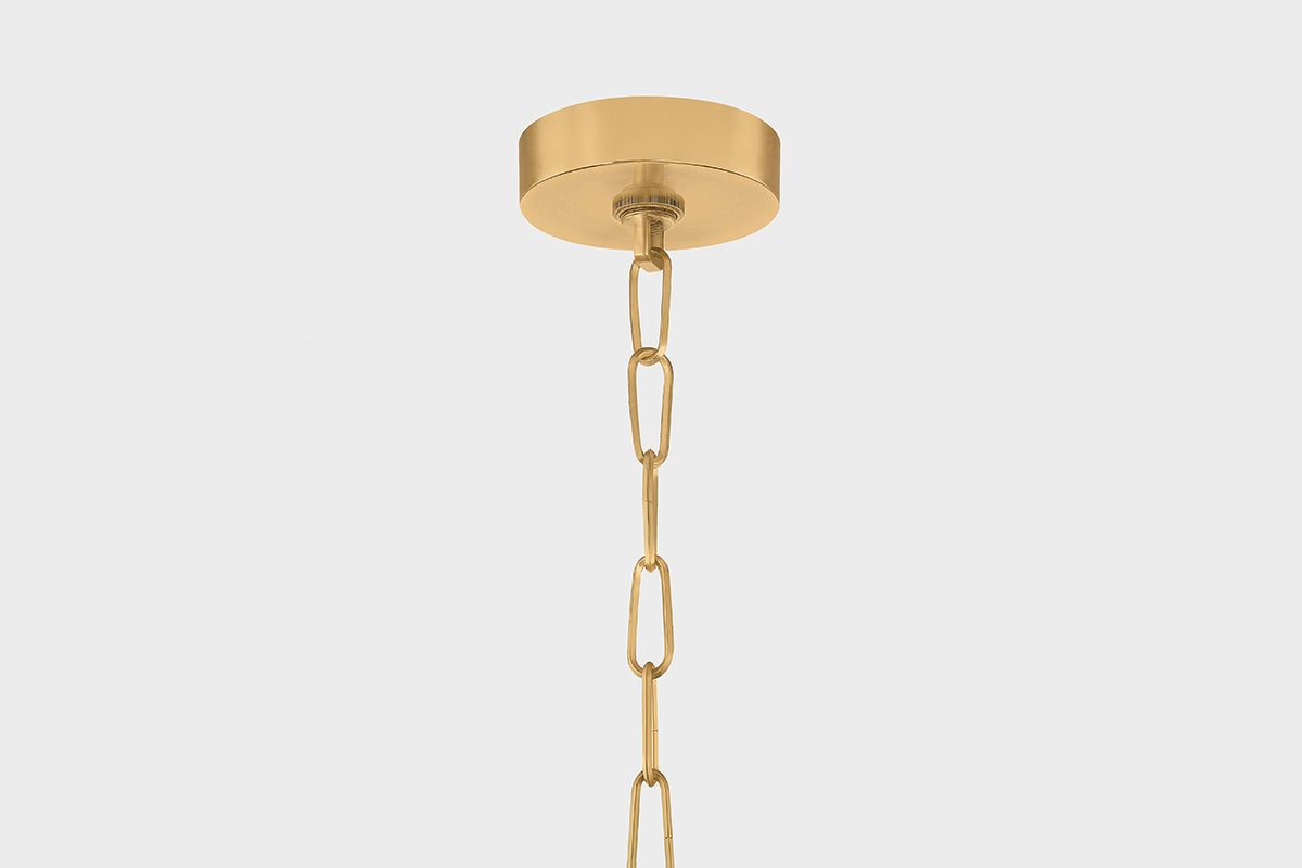 Arles Chandelier 19.25" shown from a second angle to highlight the shade shape and metal detail.