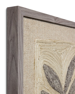 Frond & Fog Grey Rug Art shown from another angle.