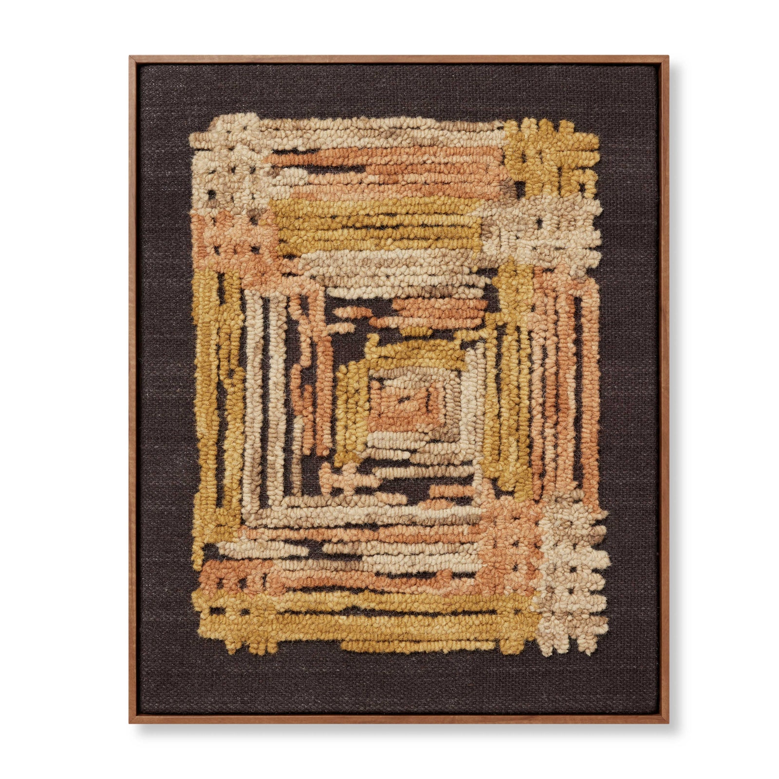 Intersecting Gold / Orange Rug Art — a Loloi artwork at Laurie Yapp Home.