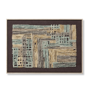 Bisect Blue / Gold Rug Art — a Loloi artwork at Laurie Yapp Home.