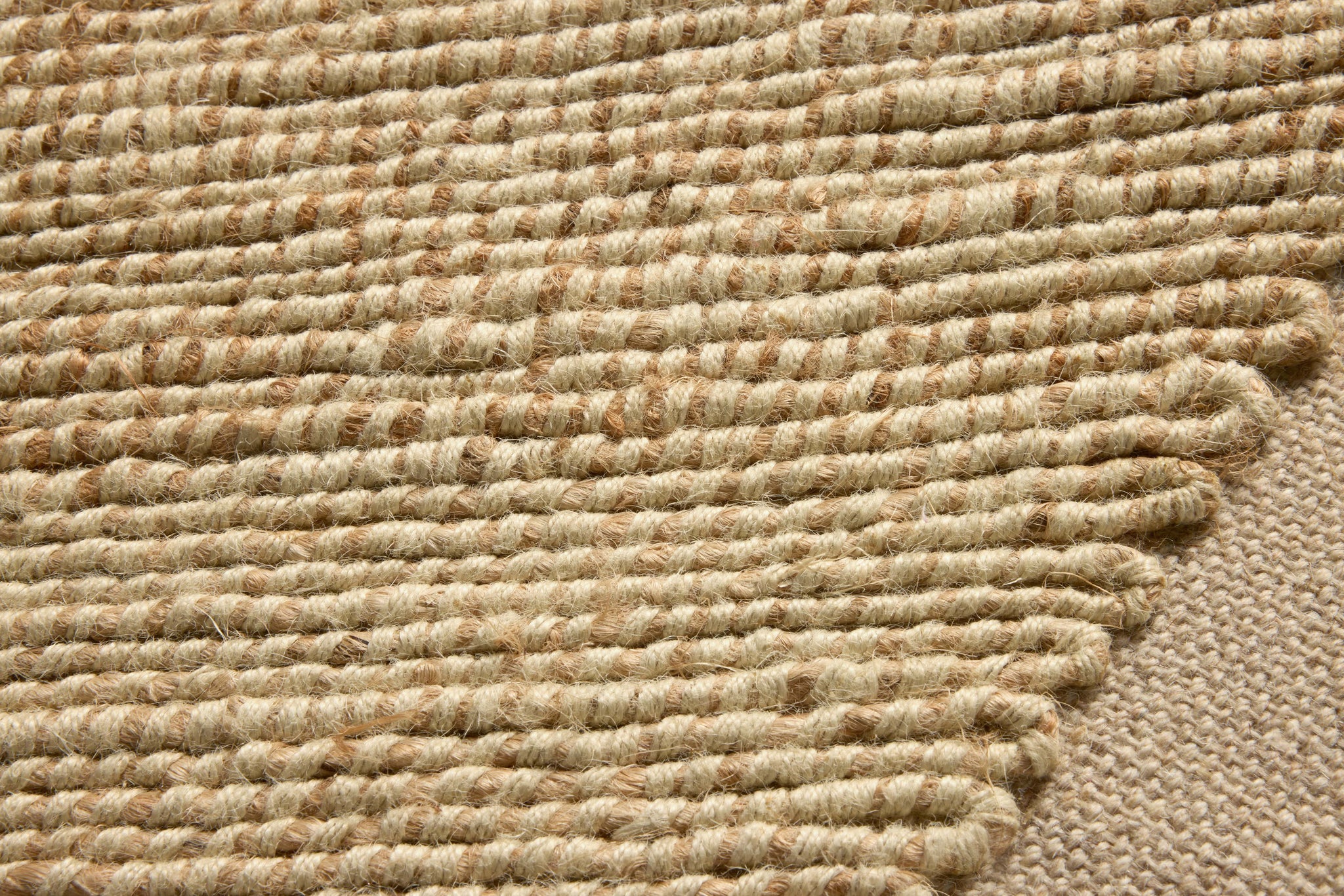 Meandering Road Beige / Beige Rug Art shown from a different angle to reveal its pattern.