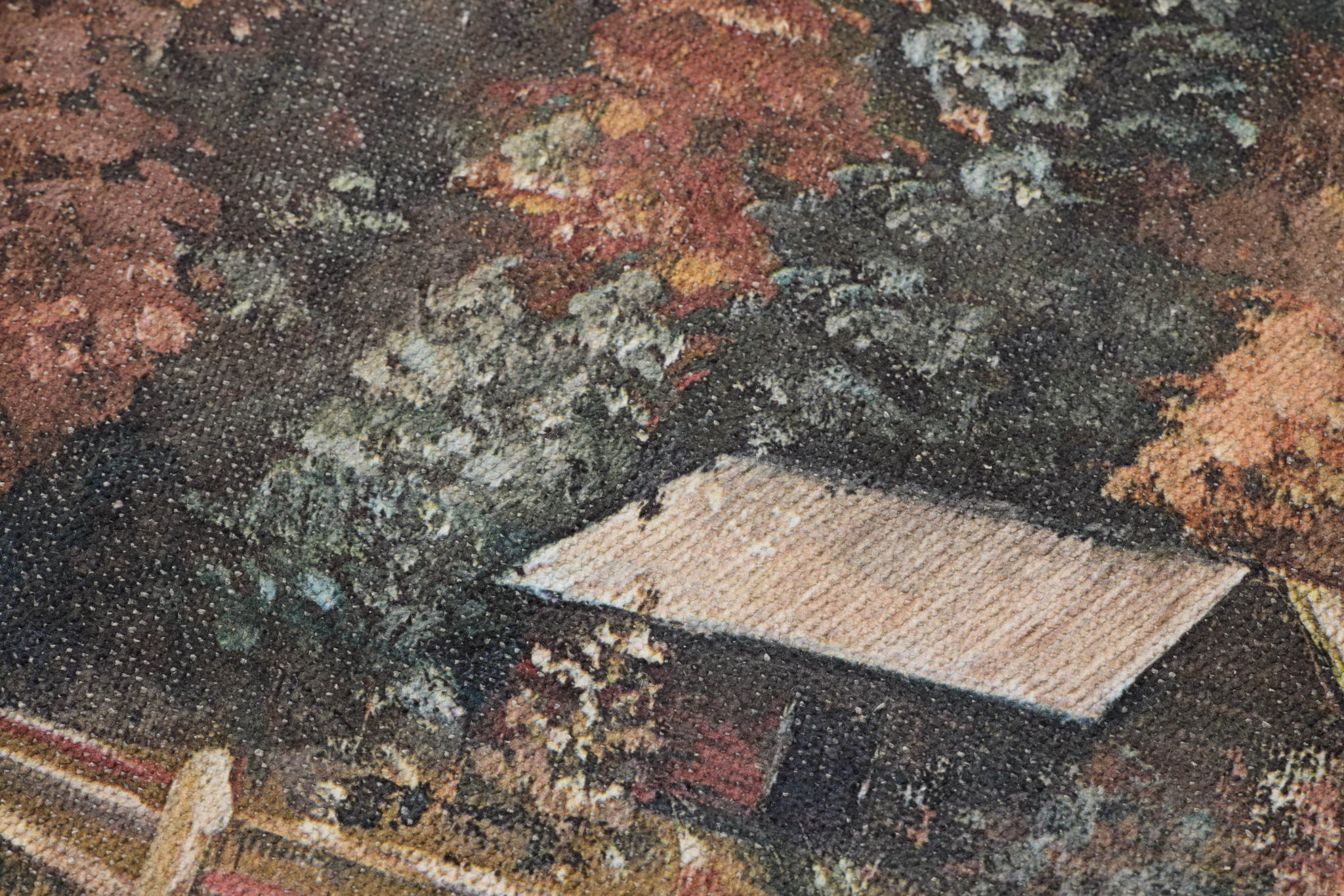 Weekend Getaway Multi Rug Art shown from a different angle to reveal its pattern.