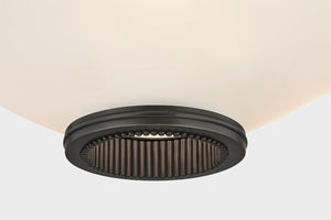 Close-up of the Awosting Pendant 22" in dark bronze showing the shade shape and metal detail.