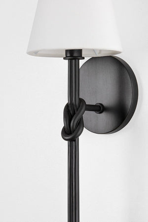 Close-up of the Alburgh Wall Sconce showing the arm curve and shade silhouette.