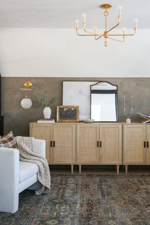 Antoinette Wall Sconce styled in a warmly lit hallway for warm, layered light at Laurie Yapp Home.
