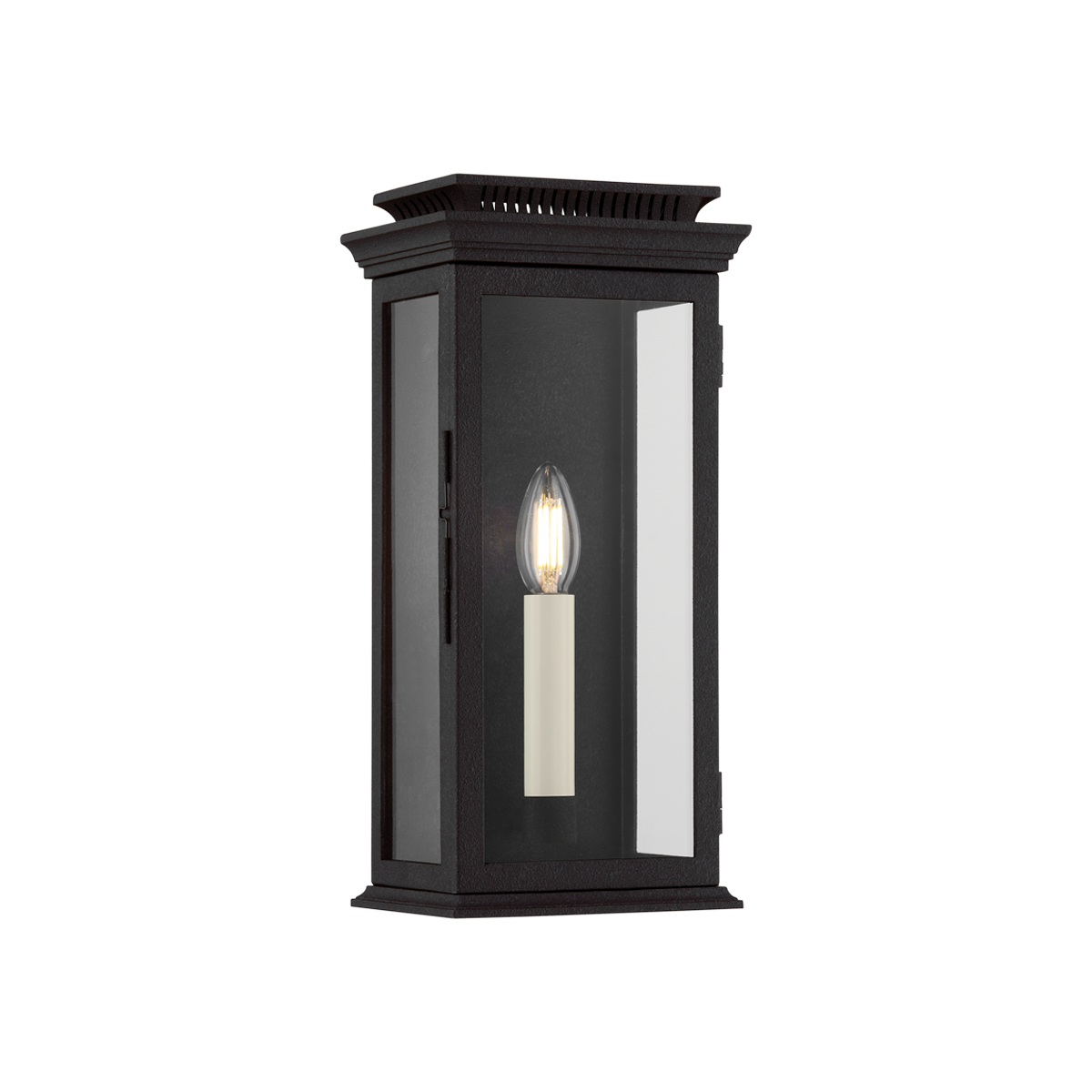 Louie Exterior Wall Sconce 7" — a Troy wall sconce for bathrooms, hallways, and living rooms at Laurie Yapp Home.