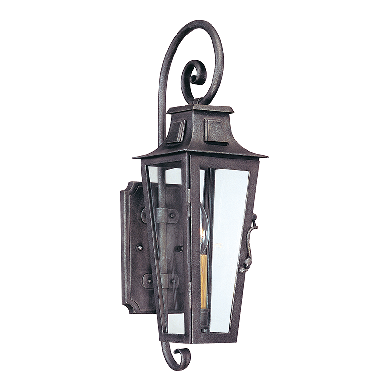 Parisian Square Exterior Wall Sconce 5.5" — a Troy wall sconce for bathrooms, hallways, and living rooms at Laurie Yapp Home.