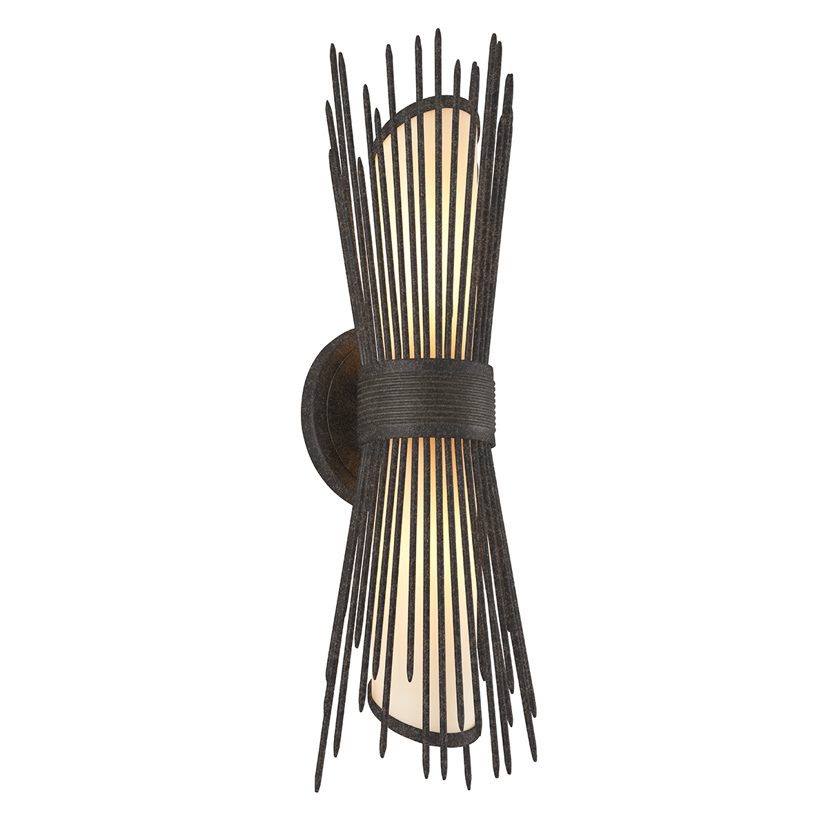 Blink Exterior Wall Sconce 6.25" x 20.75" shown from a second angle to highlight the arm curve and shade silhouette.
