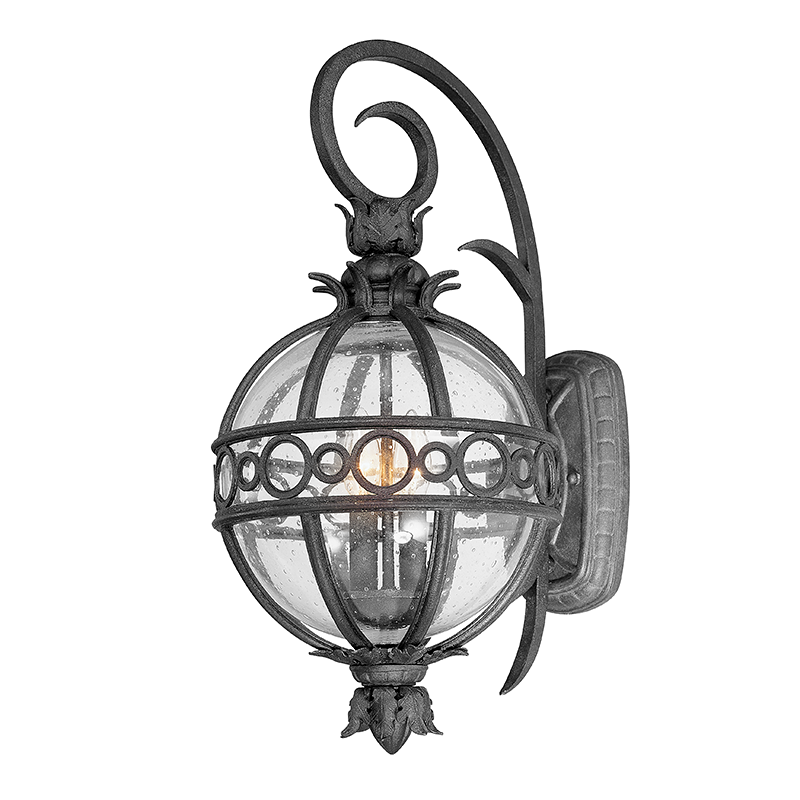 Campanile Exterior Wall Sconce 11" — a Troy wall sconce for bathrooms, hallways, and living rooms at Laurie Yapp Home.