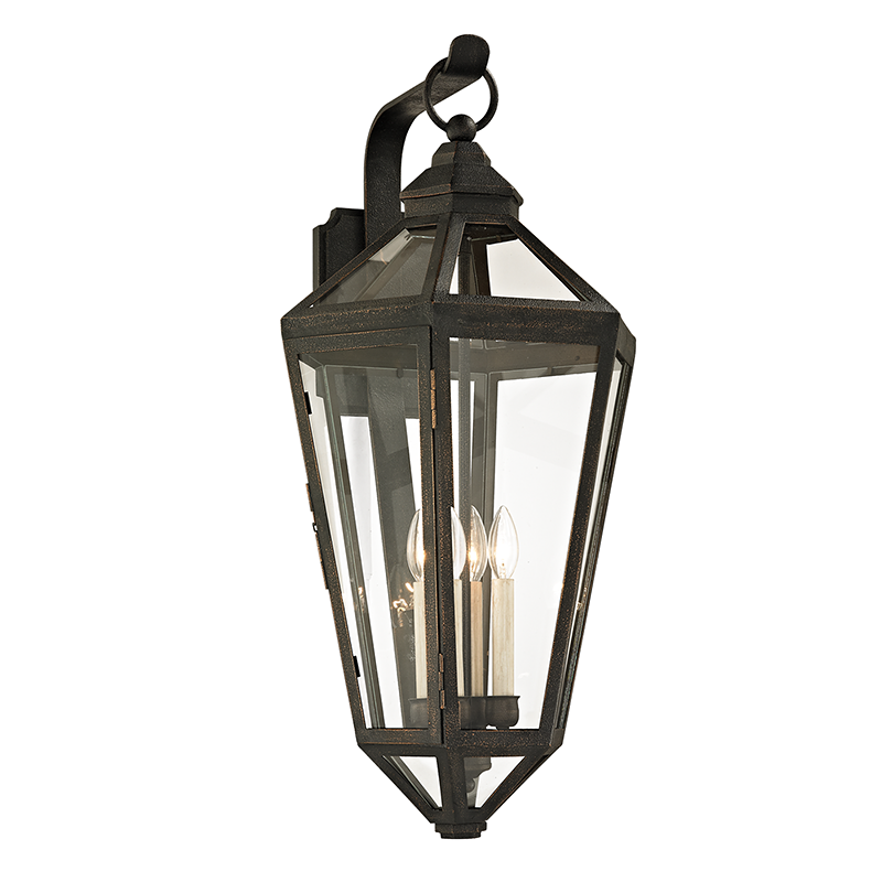 Calabasas Exterior Wall Sconce 15" — a Troy wall sconce for bathrooms, hallways, and living rooms at Laurie Yapp Home.