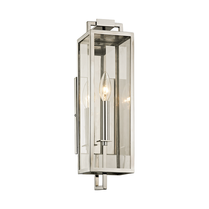 Beckham Exterior Wall Sconce 4.75" x 16.5" — a Troy wall sconce for bathrooms, hallways, and living rooms at Laurie Yapp Home.
