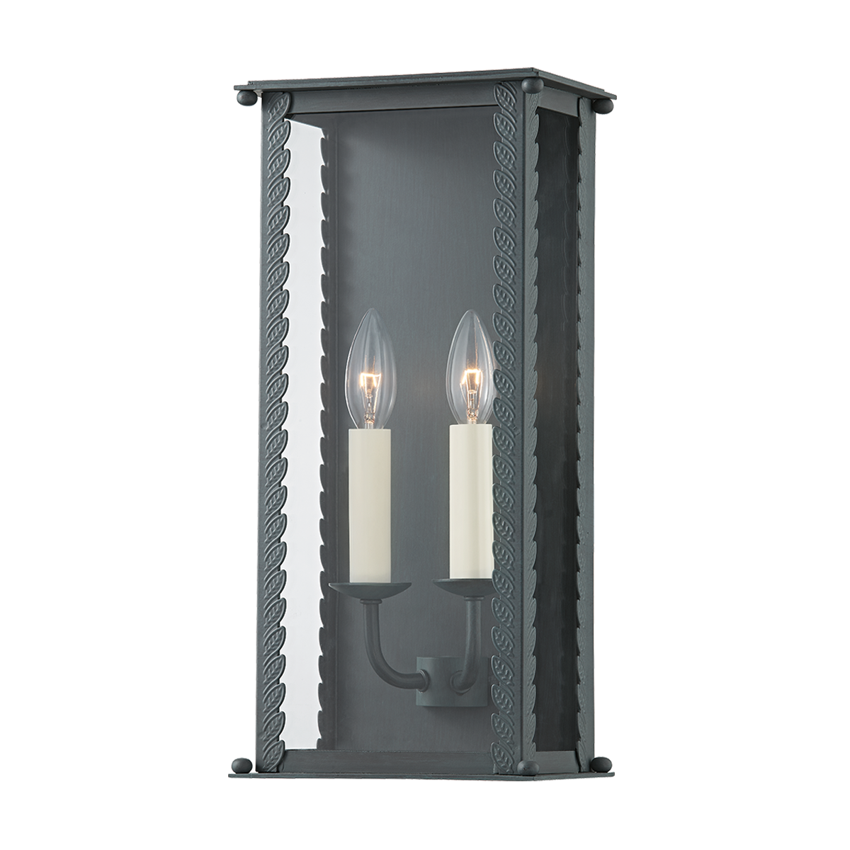 Zuma Exterior Wall Sconce 7.75" shown from a second angle to highlight the arm curve and shade silhouette.
