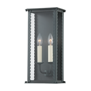 Zuma Exterior Wall Sconce 7.75" shown from a second angle to highlight the arm curve and shade silhouette.