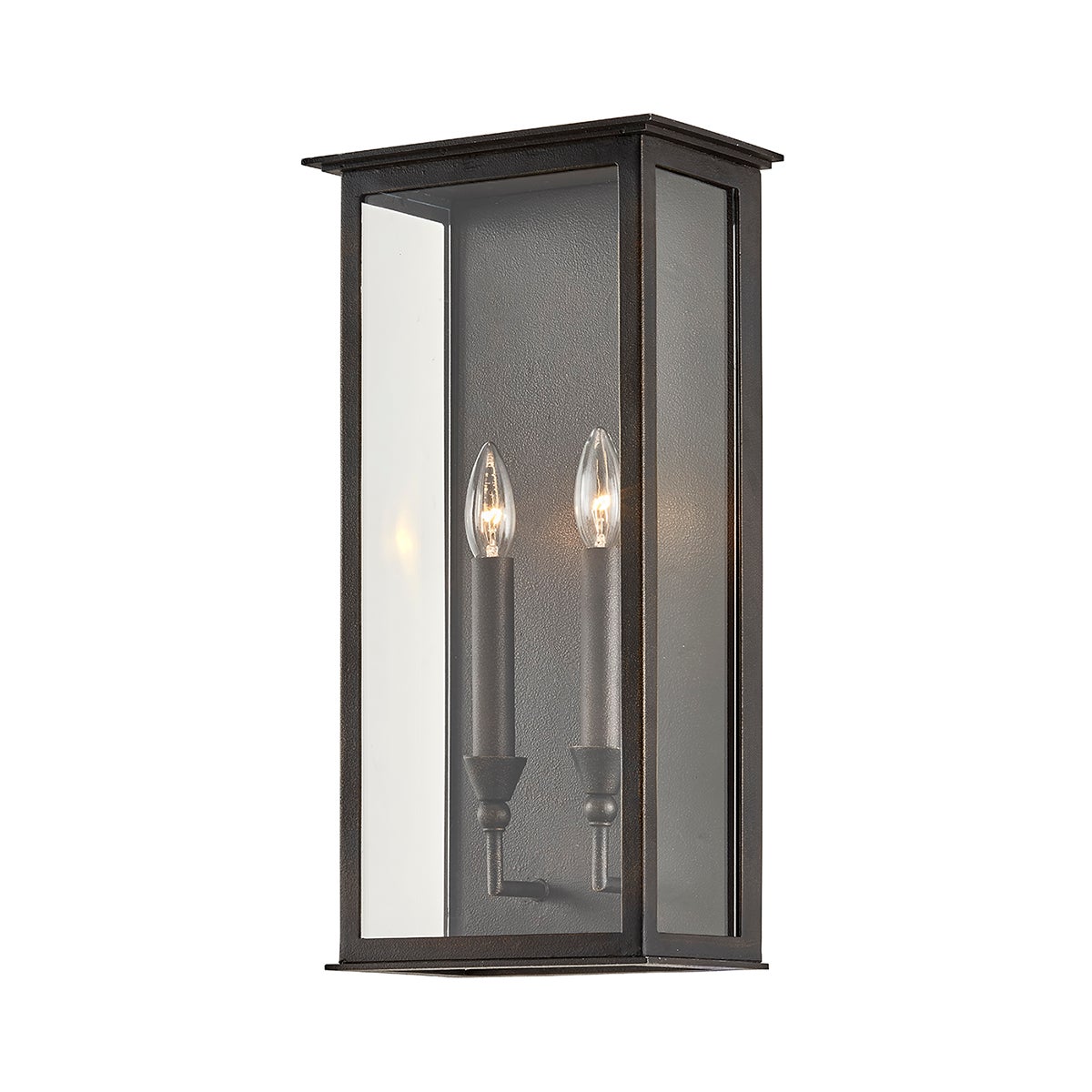 Chauncey Exterior Wall Sconce 9.5" x 19" — a Troy wall sconce for bathrooms, hallways, and living rooms at Laurie Yapp Home.