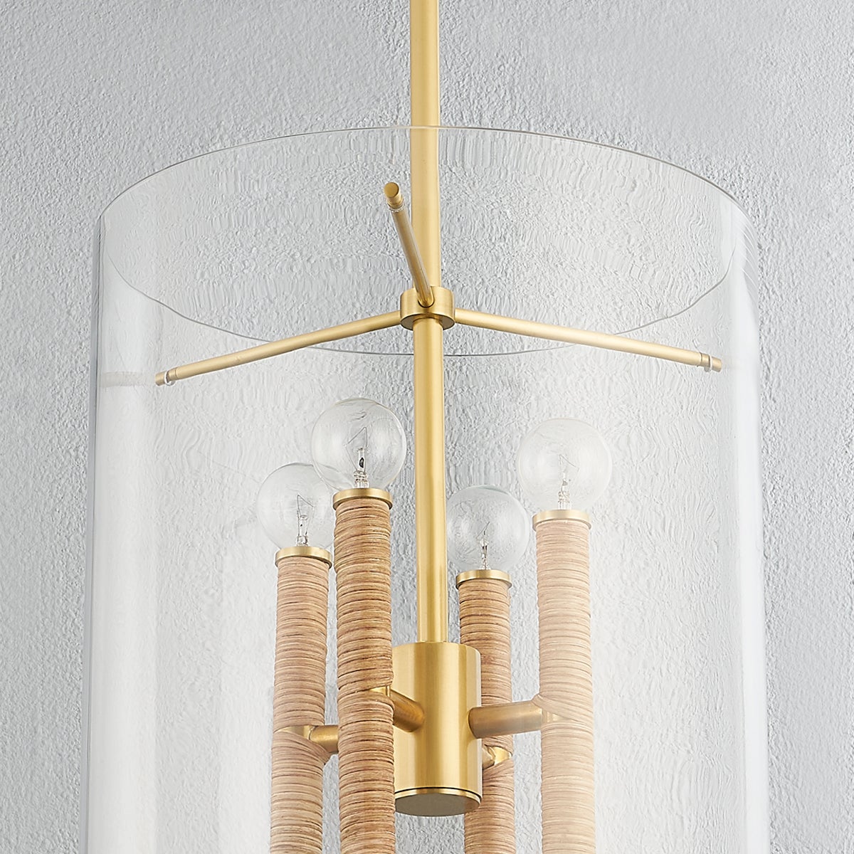 Barlow Lantern 14.75" in aged brass shown from a second angle to highlight the frame and glass panel detail.