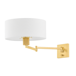 Sammy Wall Sconce in aged brass — a Hudson Valley wall sconce for bathrooms, hallways, and living rooms at Laurie Yapp Home.