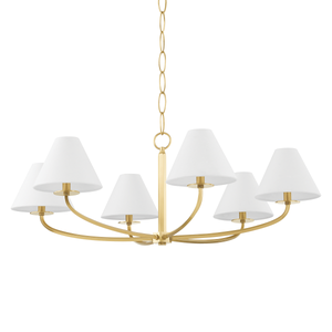 Stacey Chandelier 40.25" in aged brass — a Hudson Valley chandelier for dining rooms, entries, and living rooms at Laurie Yapp Home.