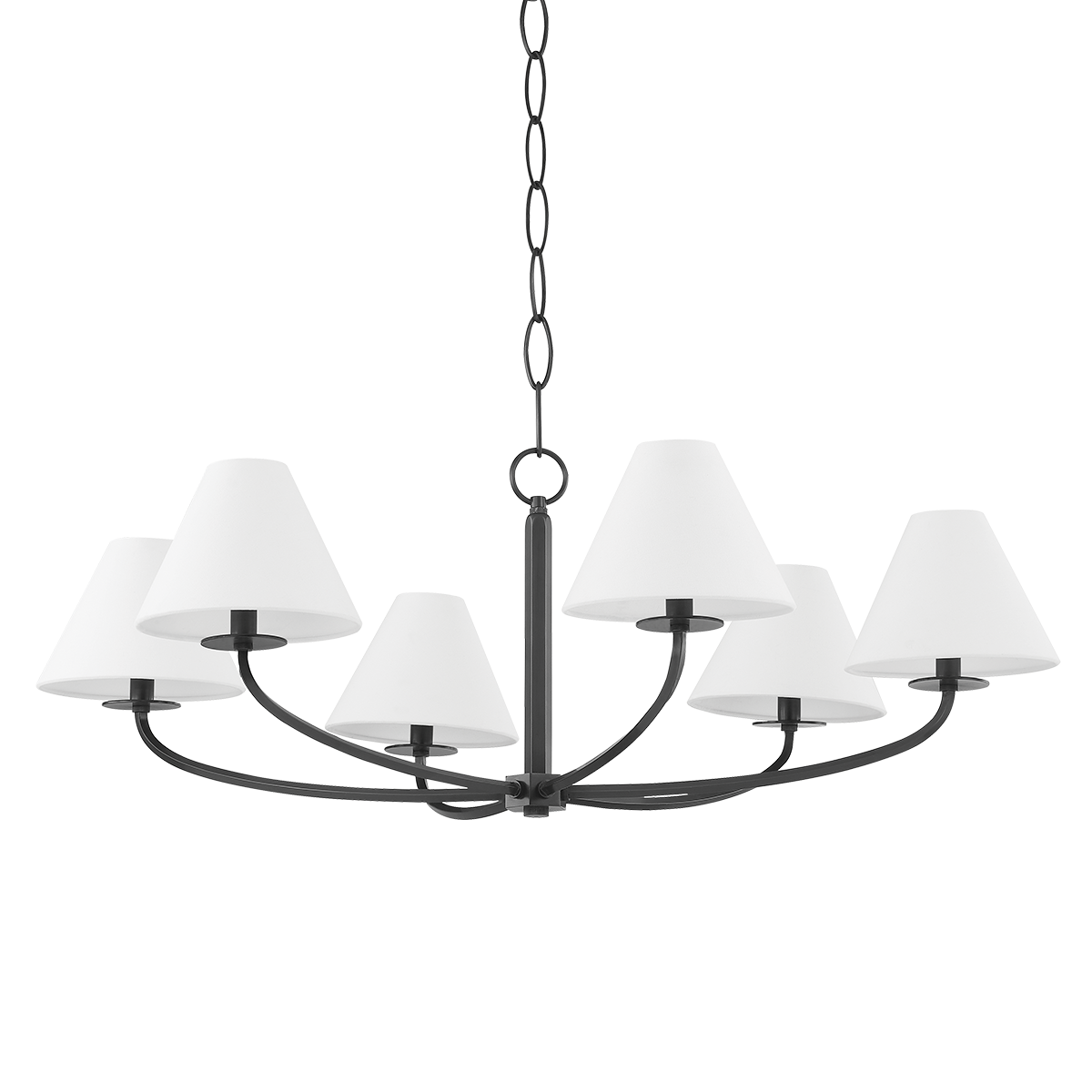 Stacey Chandelier 40.25" in bronze shown from a second angle to highlight the frame, arms, and shade detail.