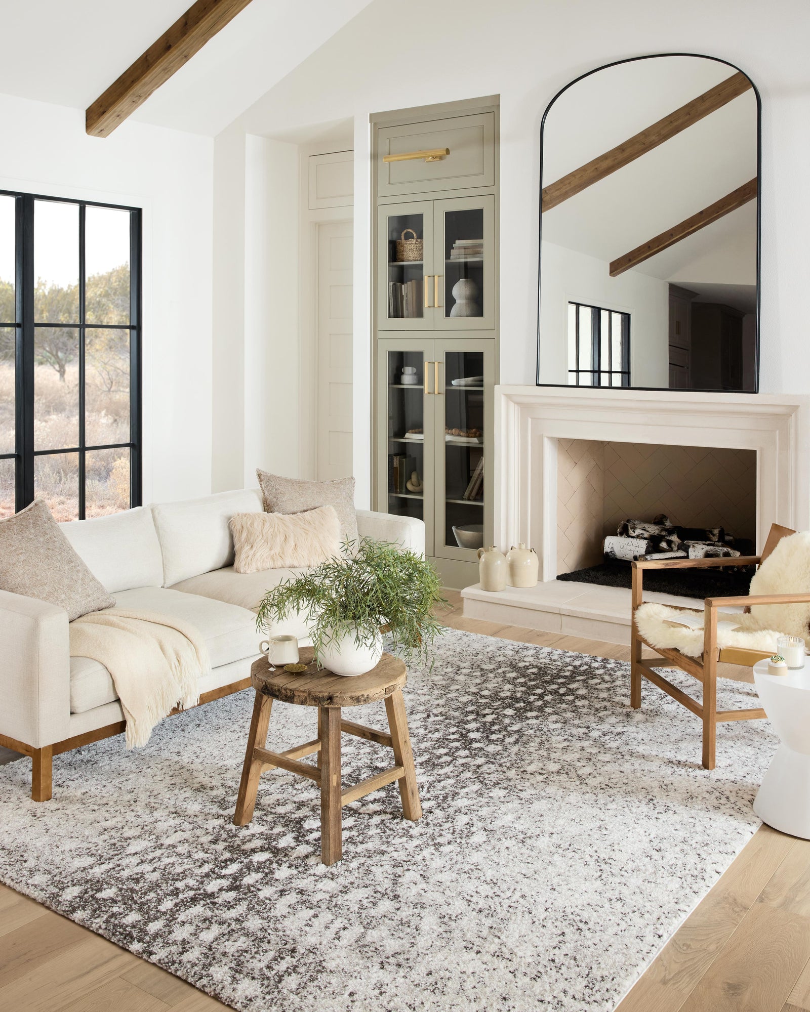 Bliss Shag Grey / White (Pattern 1) — a Loloi rug at Laurie Yapp Home.