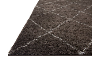 Side view of the Bliss Shag Bark / Grey rug.