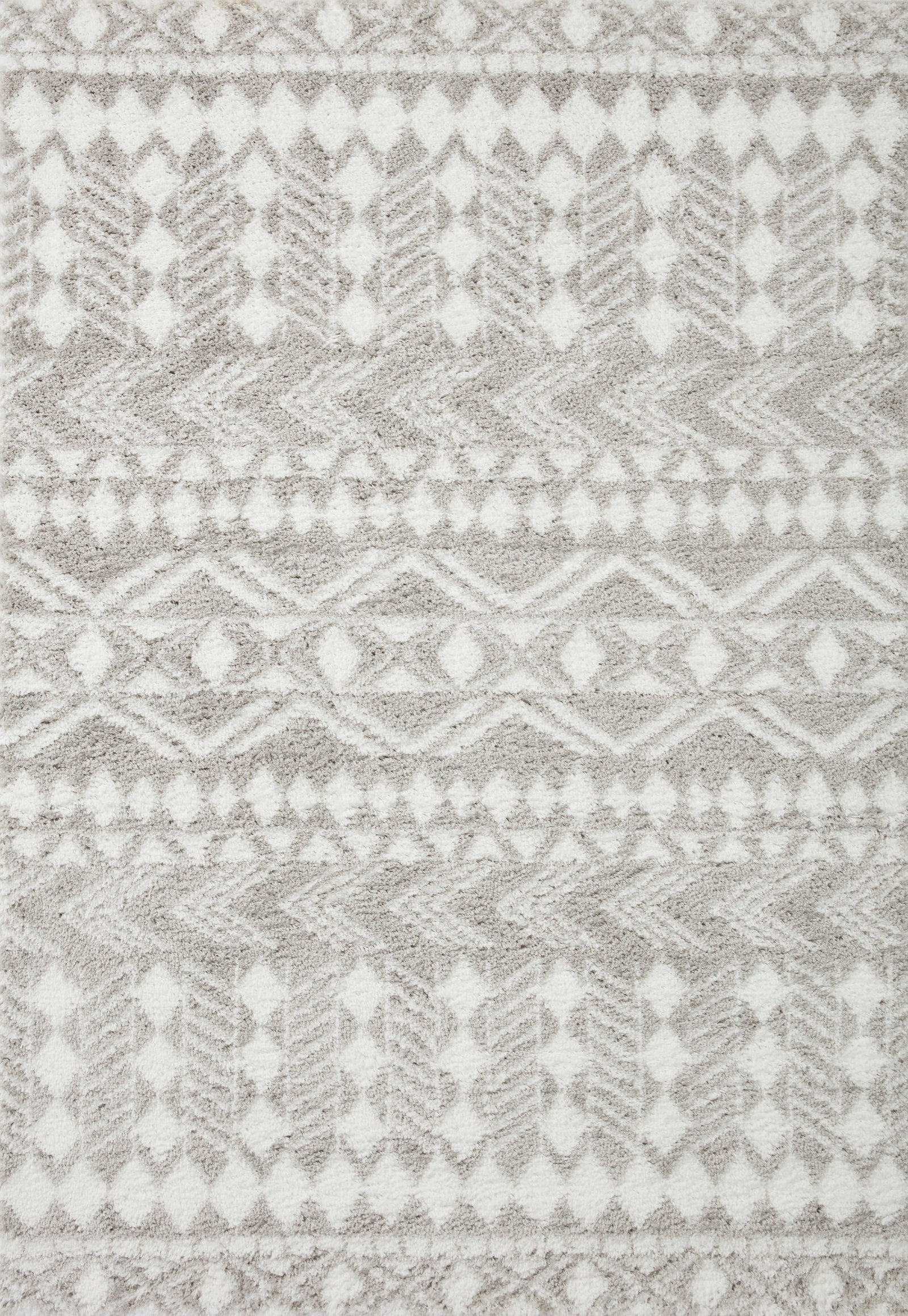 Bliss Shag Grey / White (Pattern 5) — a Loloi rug at Laurie Yapp Home.
