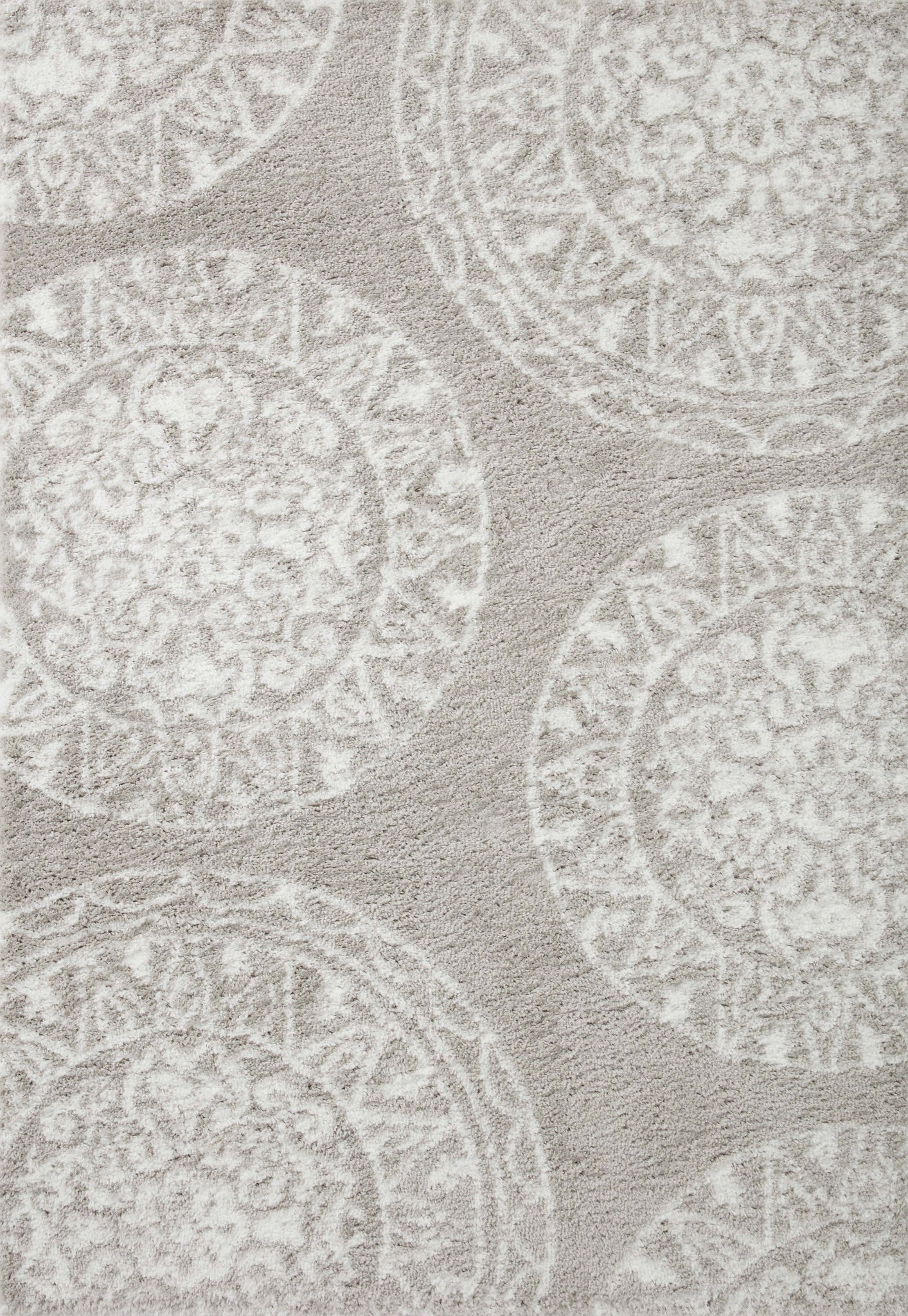 Bliss Shag Grey / White (Pattern 6) — a Loloi rug at Laurie Yapp Home.