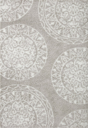Bliss Shag Grey / White (Pattern 6) — a Loloi rug at Laurie Yapp Home.