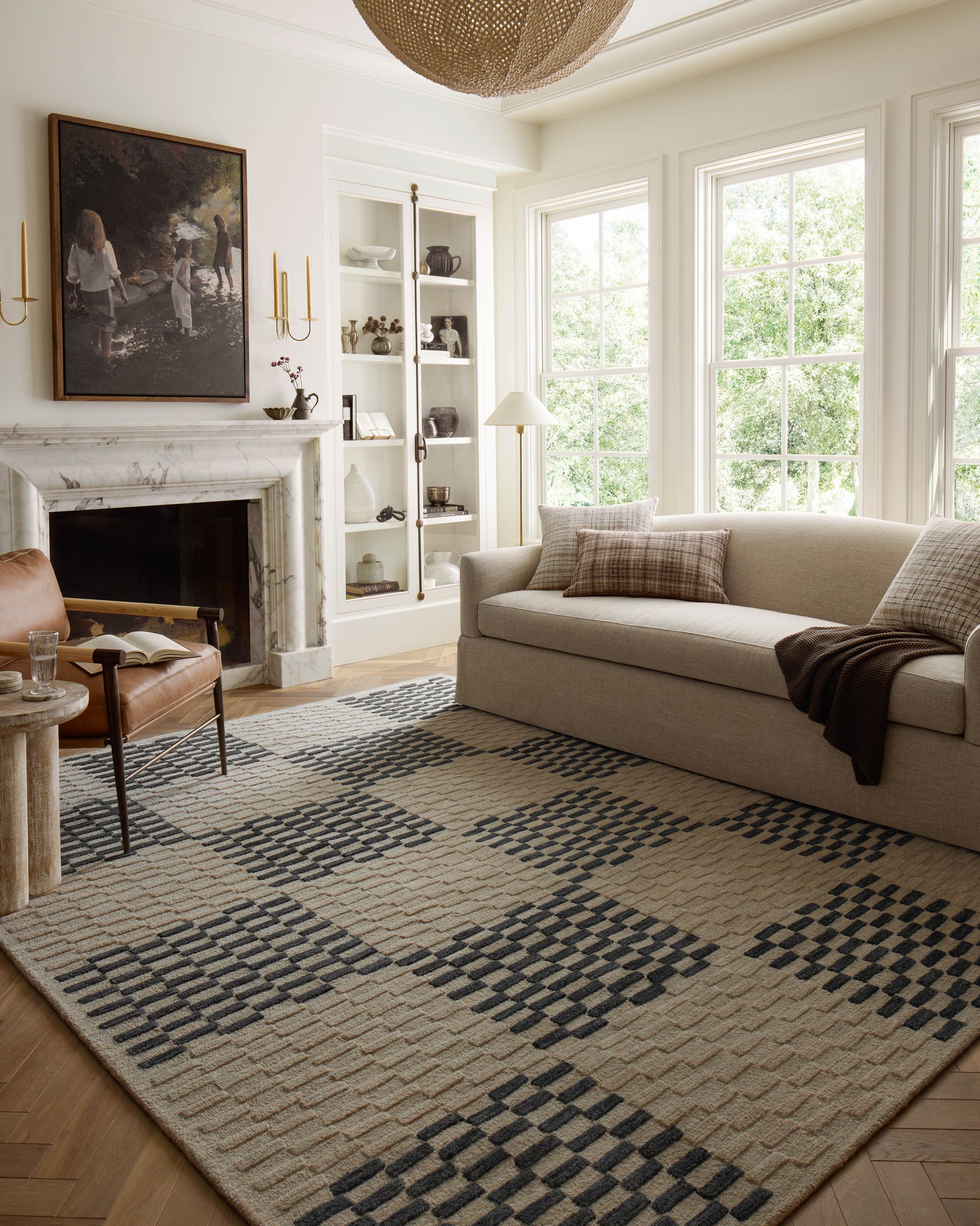 Bradley Beige / Midnight — a Loloi rug at Laurie Yapp Home.
