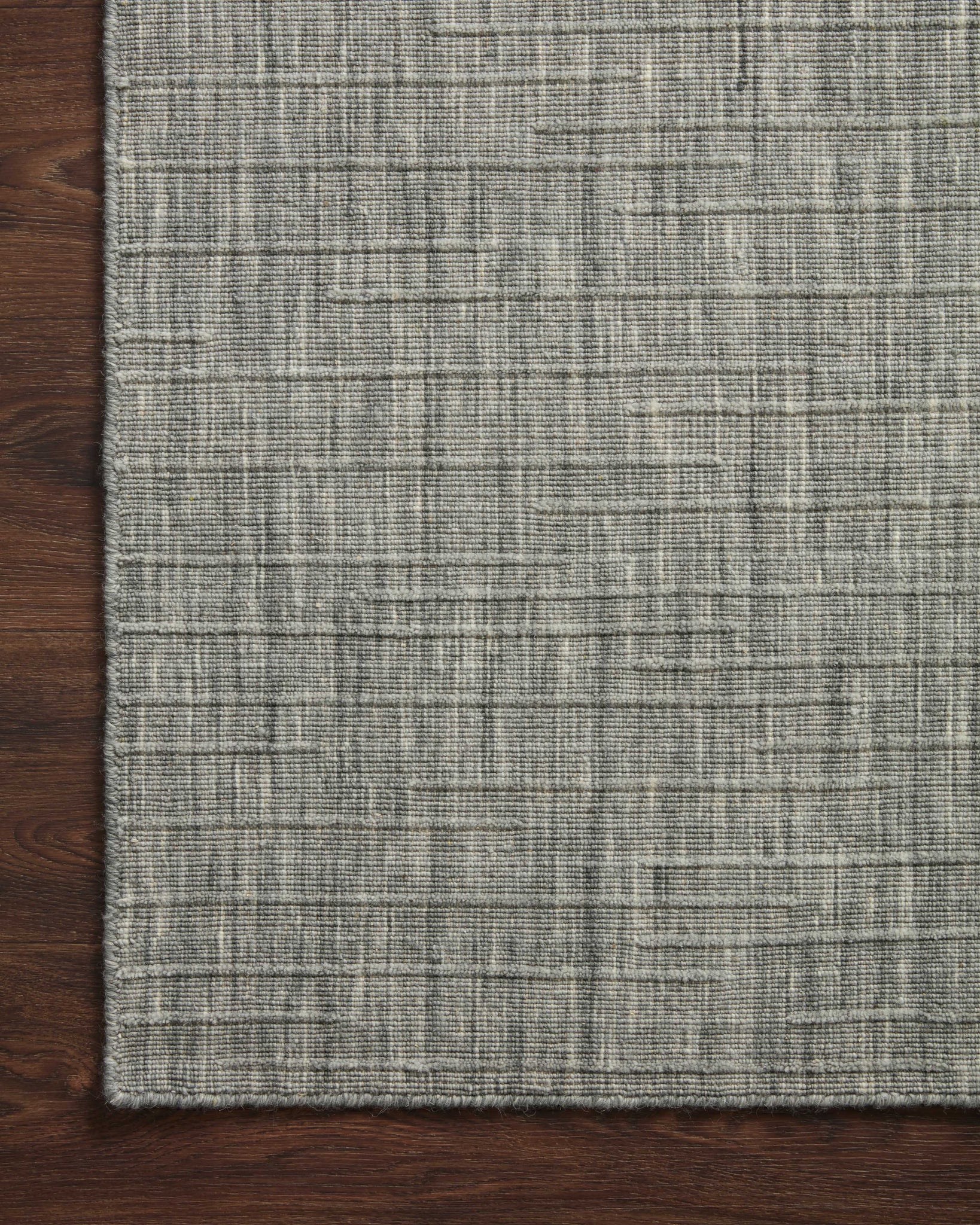 Side view of the Brooks Grey rug.