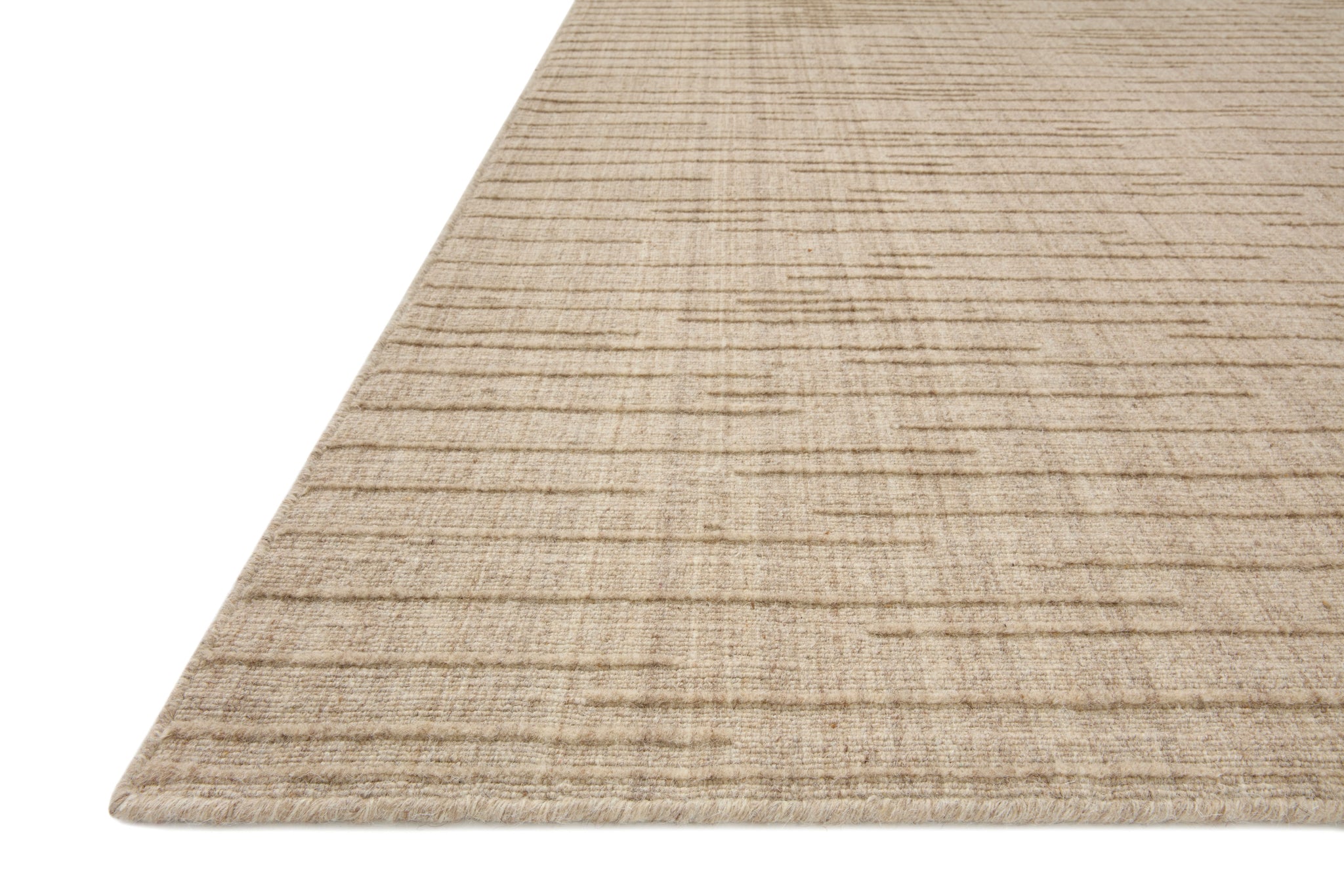 Side view of the Brooks Oatmeal rug.