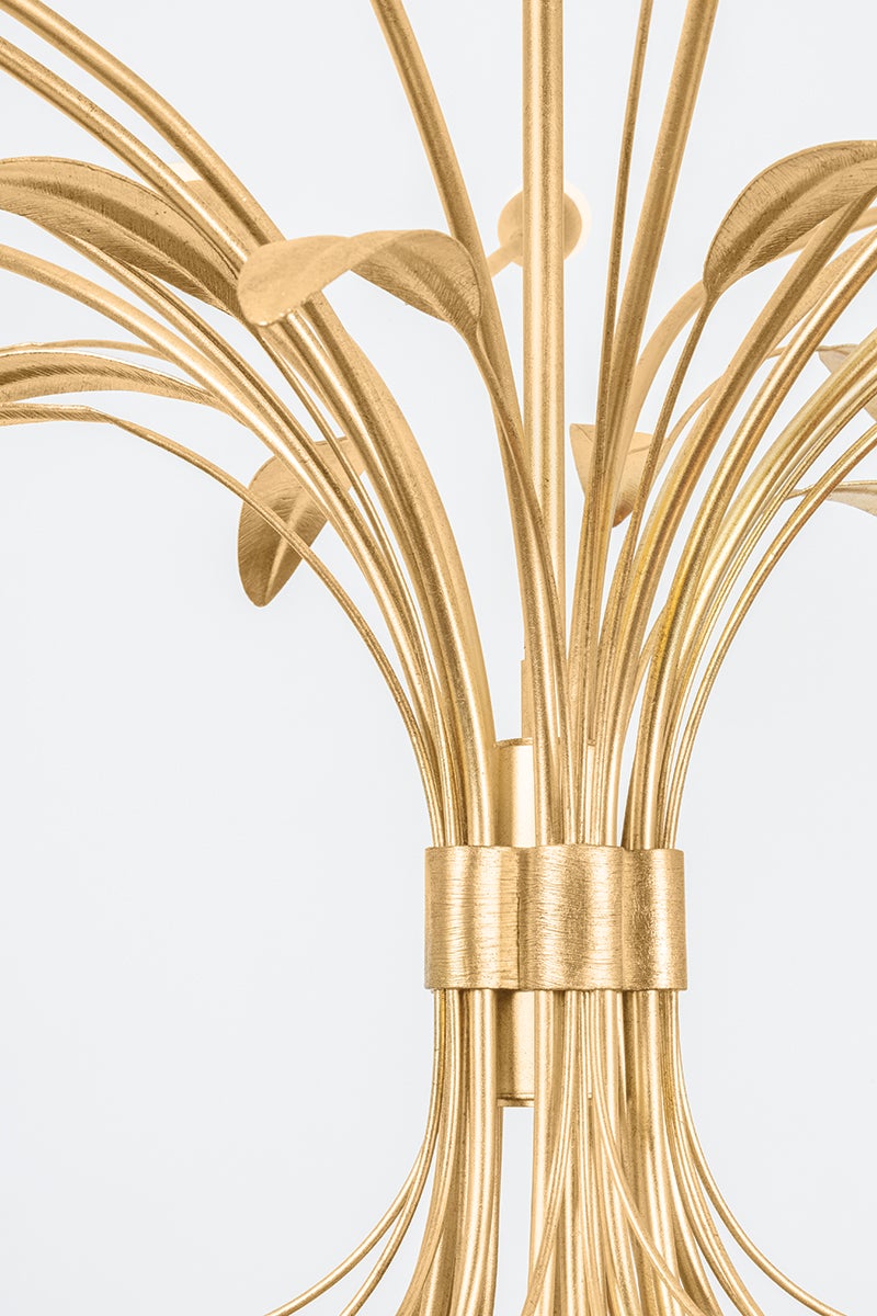 Close-up of the Bilston Chandelier 44" showing the frame, arms, and shade detail.