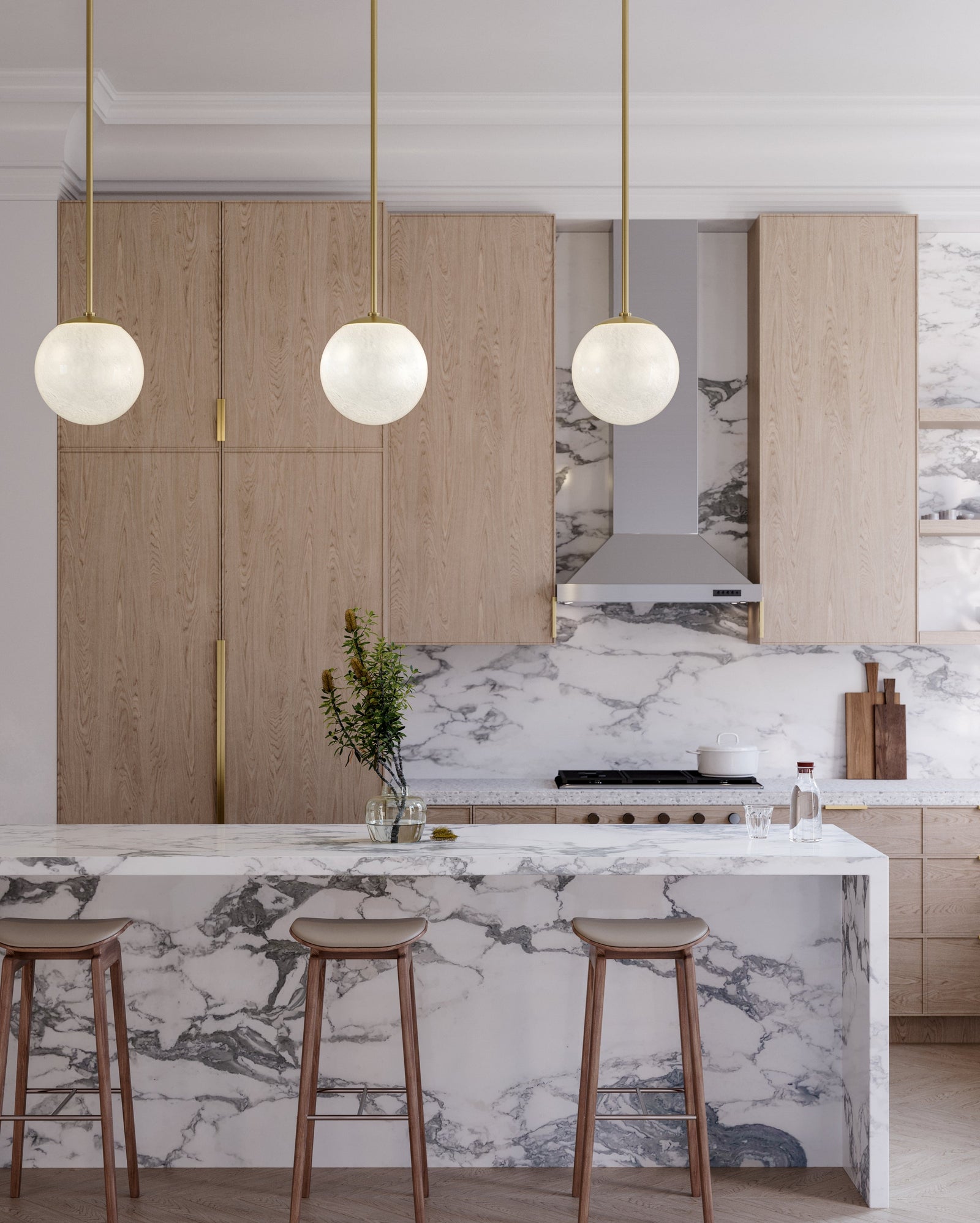 Burlington Pendant 16" in aged brass — a Hudson Valley pendant for kitchens, entries, and dining rooms at Laurie Yapp Home.