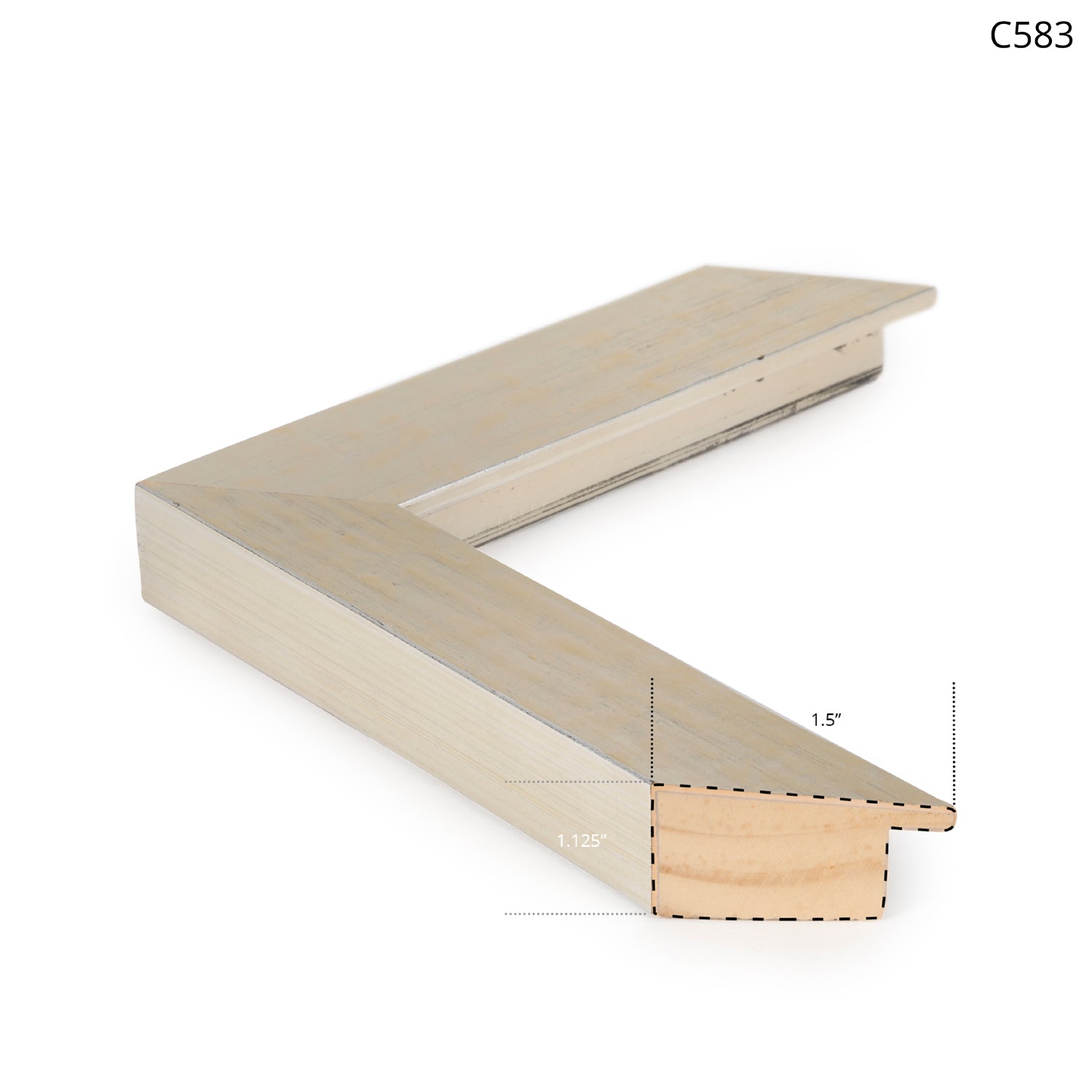 Light wood picture frame with a simple design and angled edges