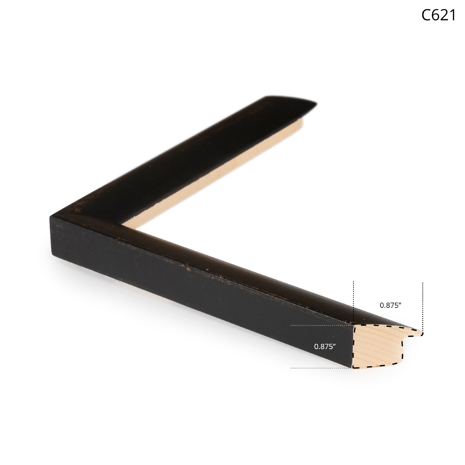 Contempo I wall art featuring abstract shapes in black, white, and wood tones, framed in black.