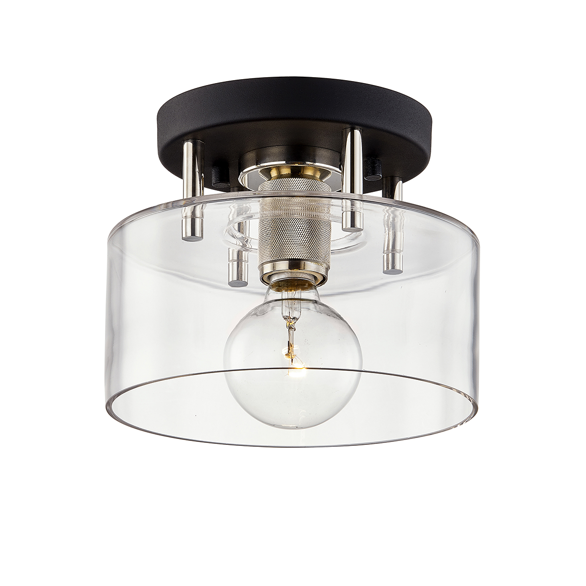 Bergamot Station Semi Flush 8.5" x 6.75" — a Troy semi flush for hallways, bedrooms, and entryways at Laurie Yapp Home.