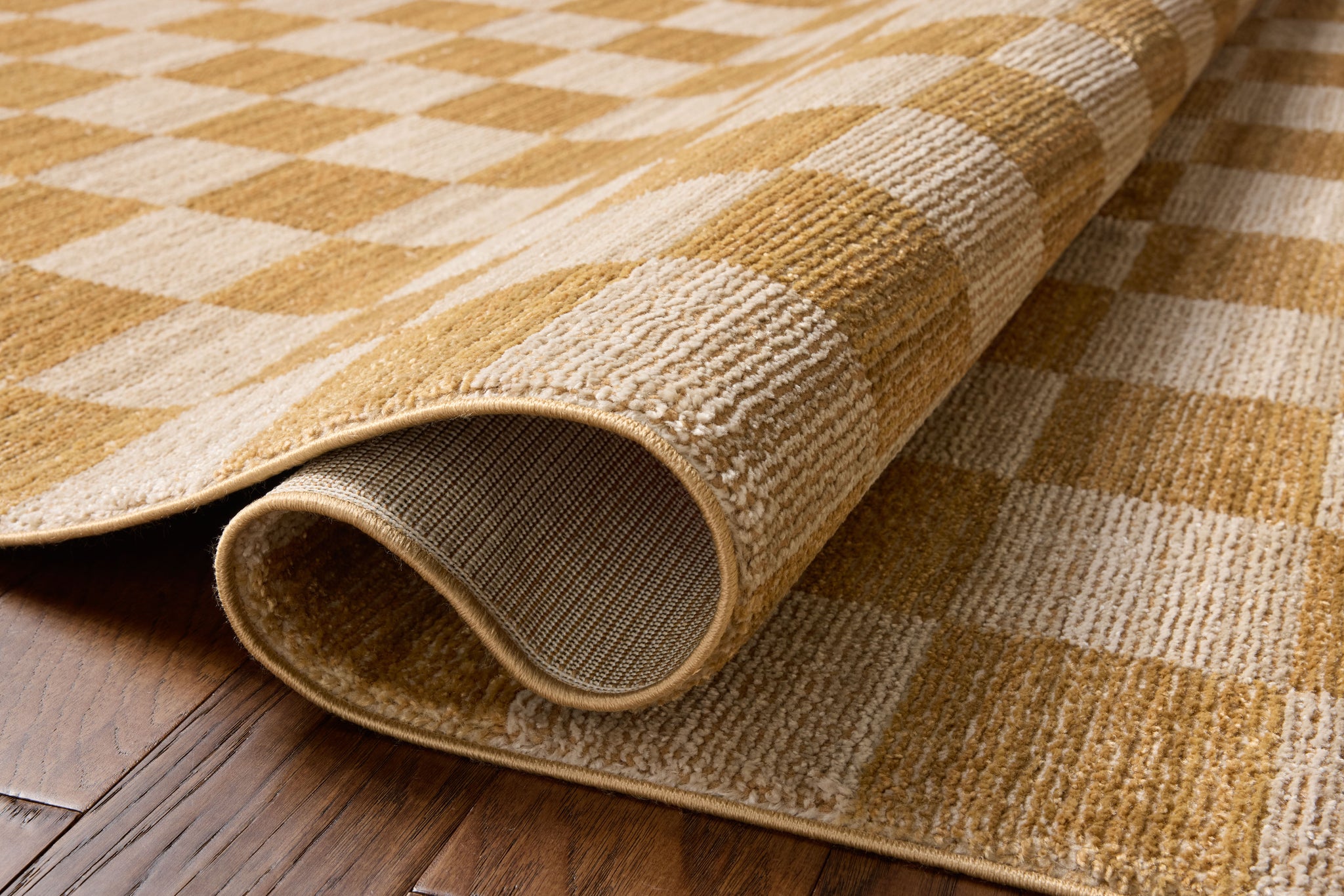 Calvin Apricot / Ivory shown from a different angle to reveal its pattern.