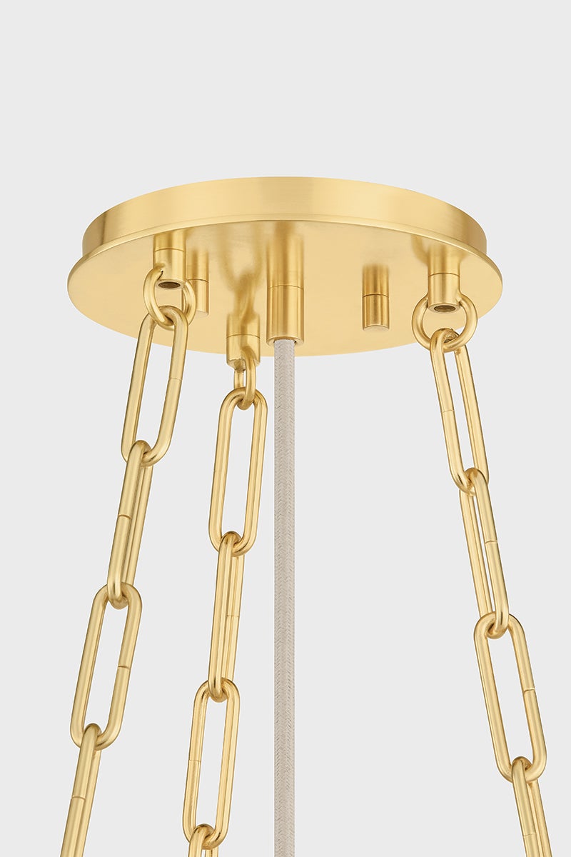Camby Pendant in aged brass — a Hudson Valley pendant for kitchens, entries, and dining rooms at Laurie Yapp Home.