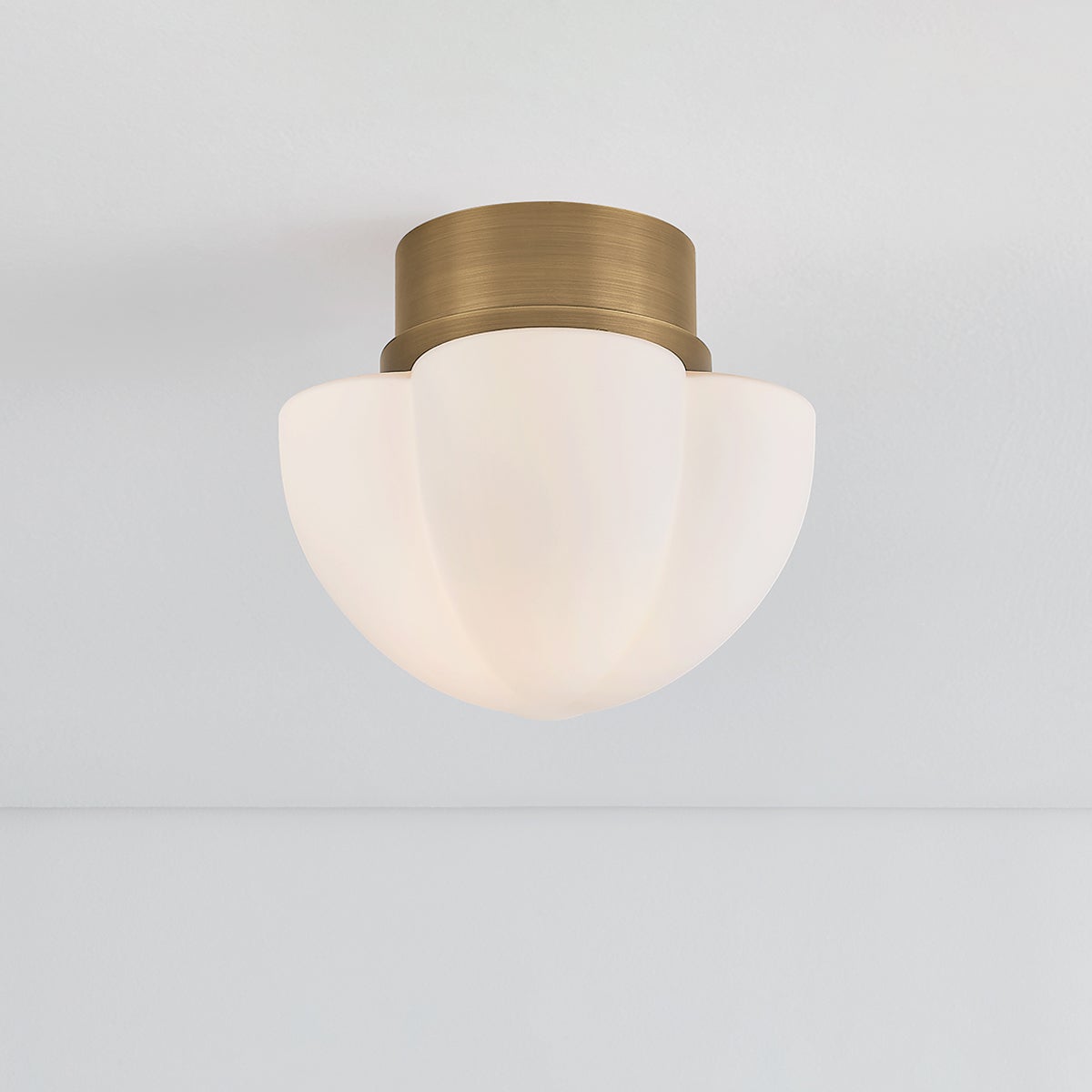 Seabrook Flush Mount 11.25" shown from the front to reveal the shade profile and mounting canopy.