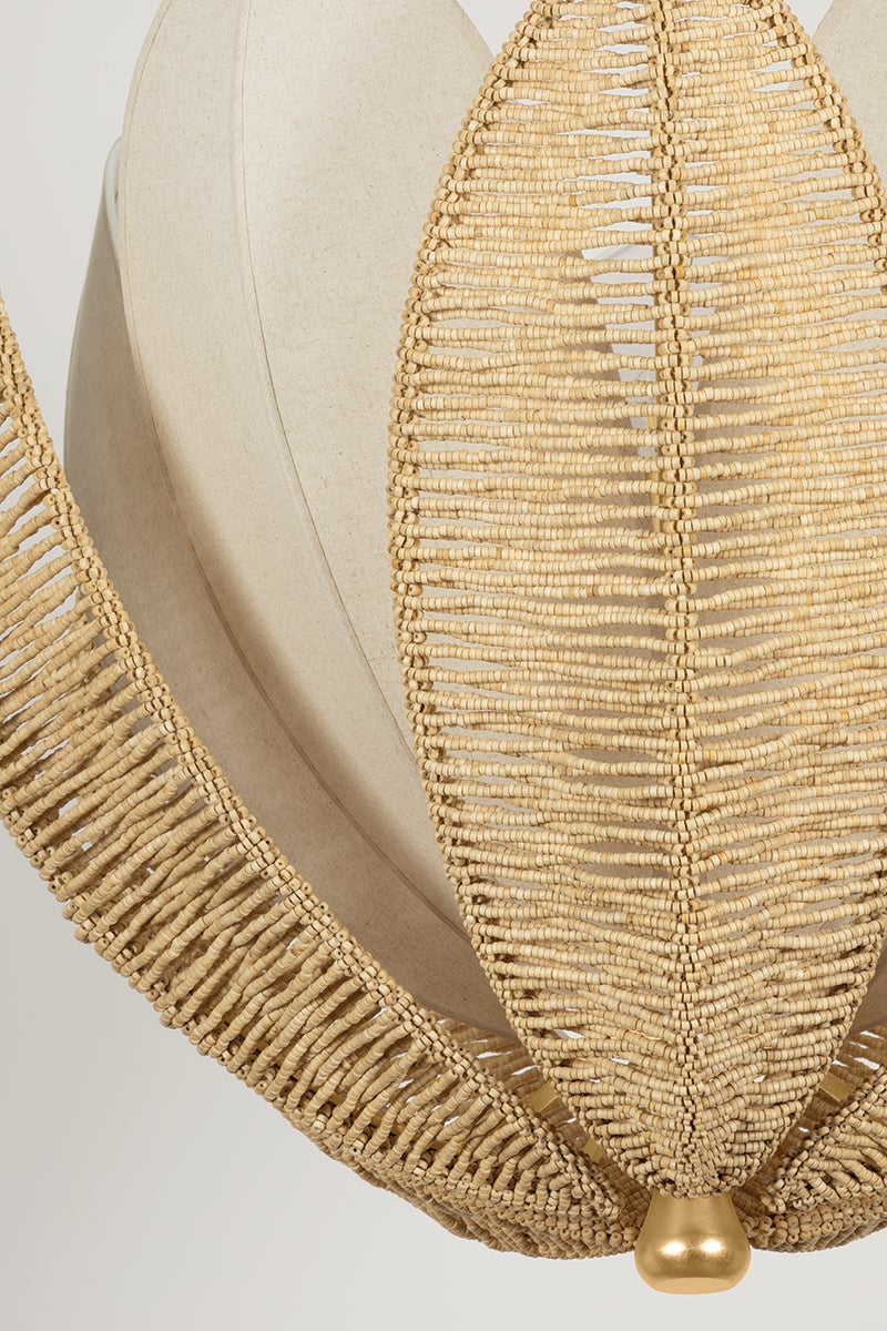 Costa Brava Chandelier 36" shown from a second angle to highlight the frame, arms, and shade detail.
