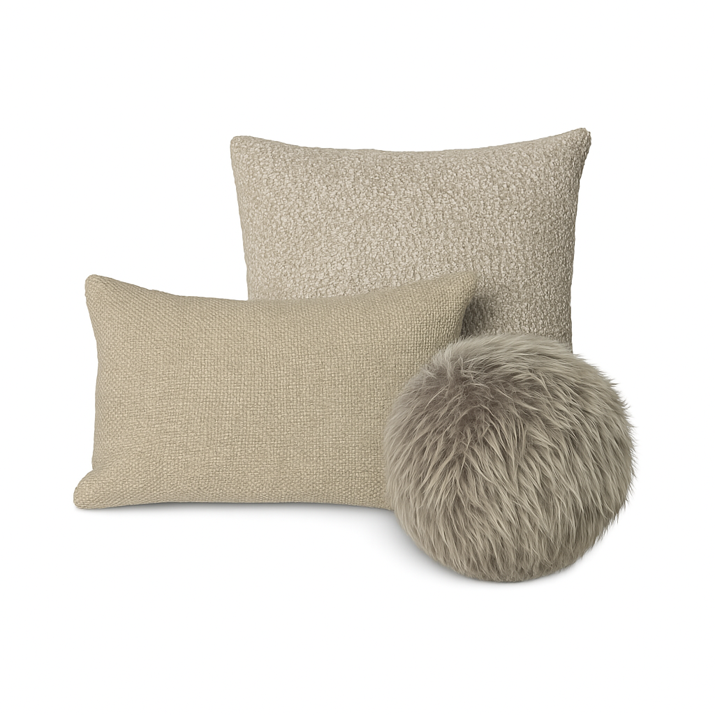 Crush Cushions (Set of 3) - Natural — a Style In Form cushion at Laurie Yapp Home.