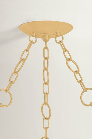 Close-up of the Cedar Hill Chandelier 47.25" showing the frame, arms, and shade detail.