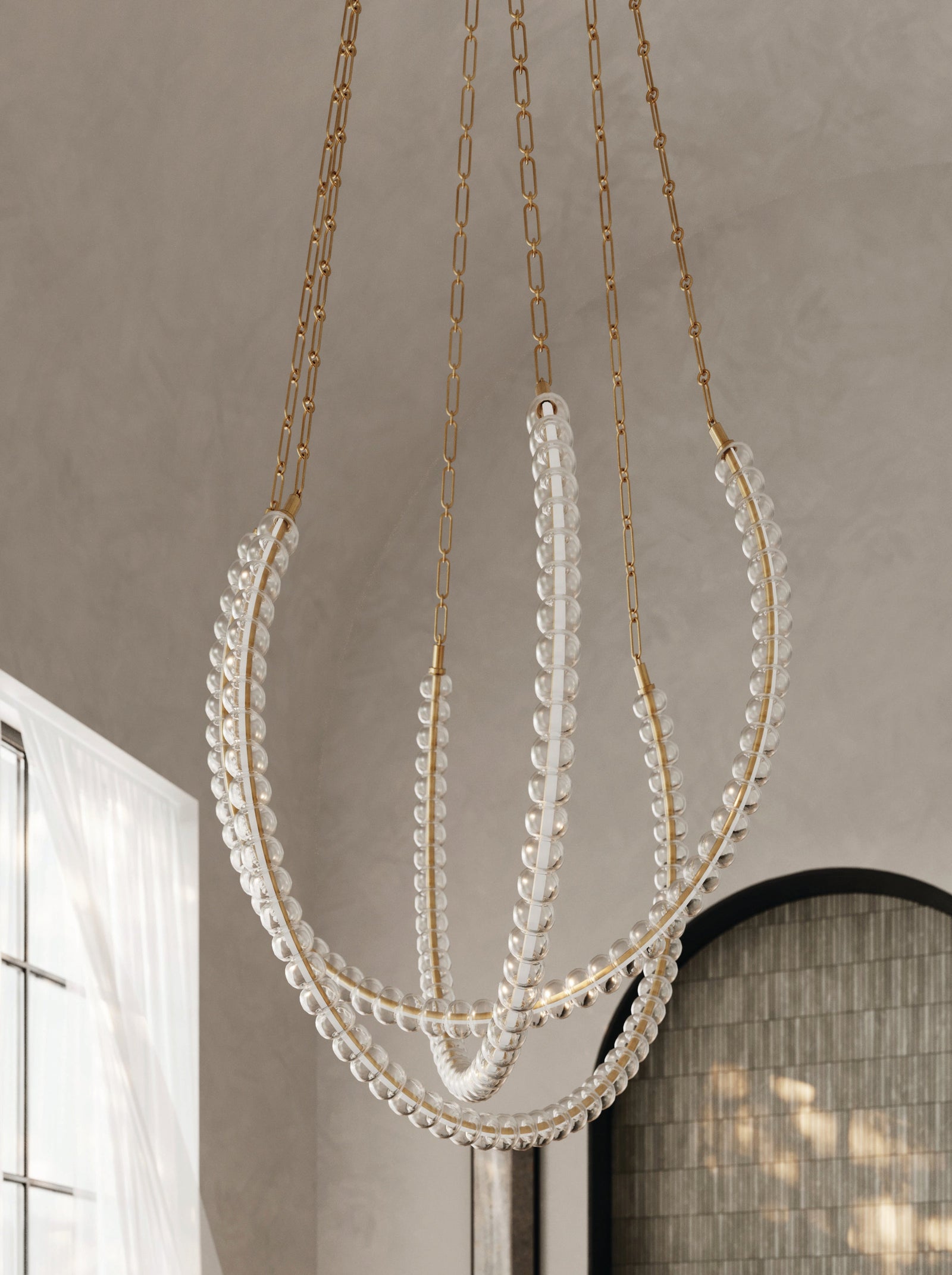 Celeste Chandelier 48.25" — a Corbett chandelier for dining rooms, entries, and living rooms at Laurie Yapp Home.