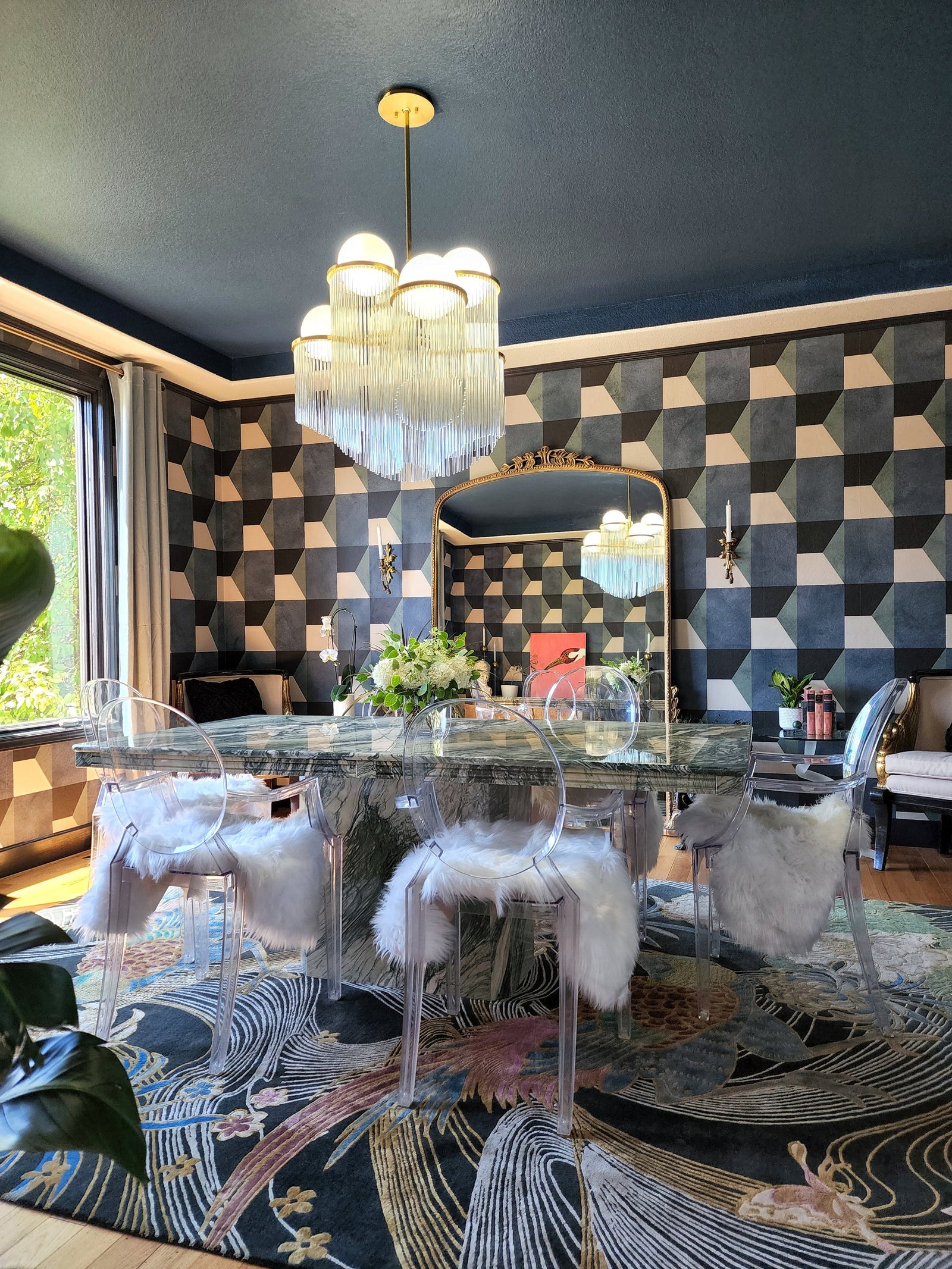 Celestial Chandelier 31.5" — a Corbett chandelier for dining rooms, entries, and living rooms at Laurie Yapp Home.