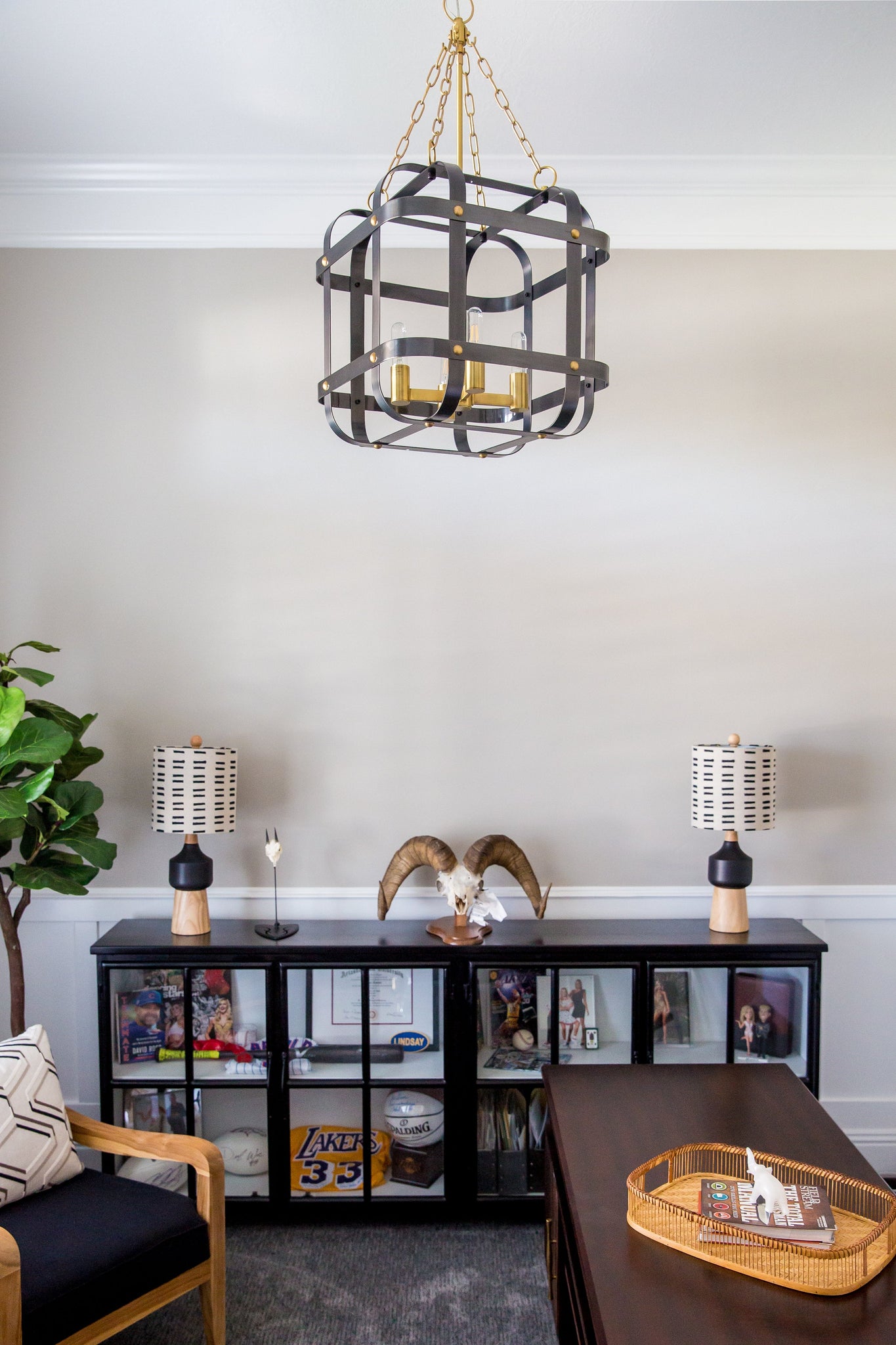 Colchester Pendant 19.75" styled in a bright kitchen for warm, layered light at Laurie Yapp Home.