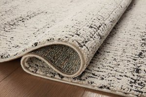 Close-up detail of the Darby Oatmeal / Charcoal showing its pile and weave.