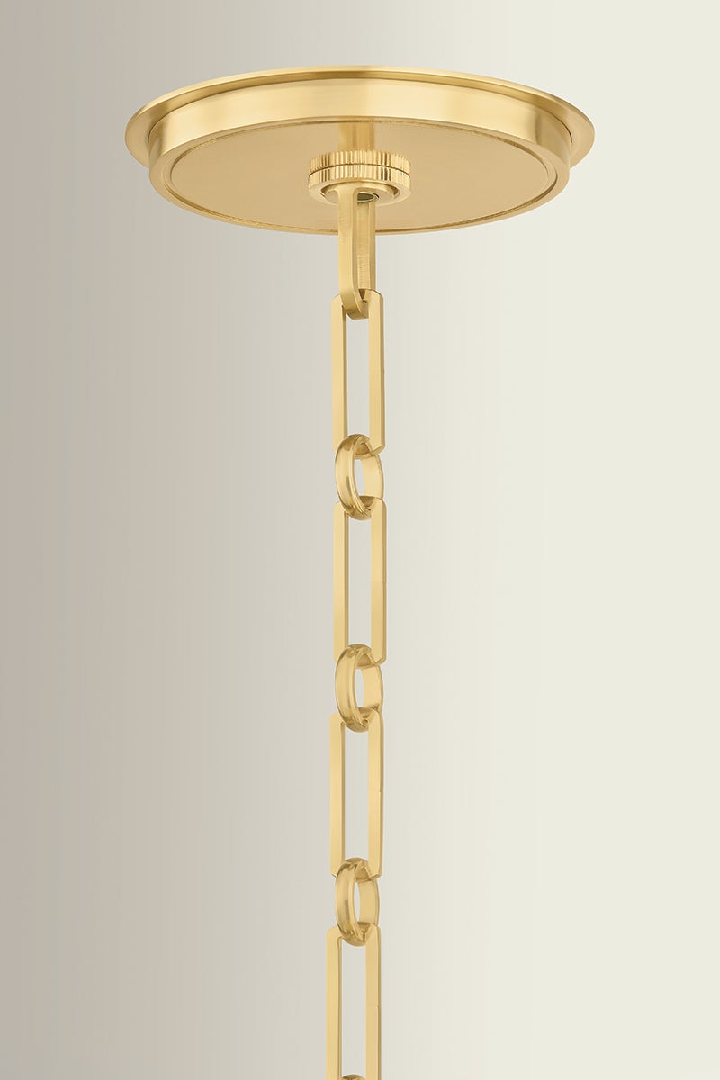 Ellsworth Lantern 22" in aged brass — a Hudson Valley lantern for entries, foyers, and covered porches at Laurie Yapp Home.