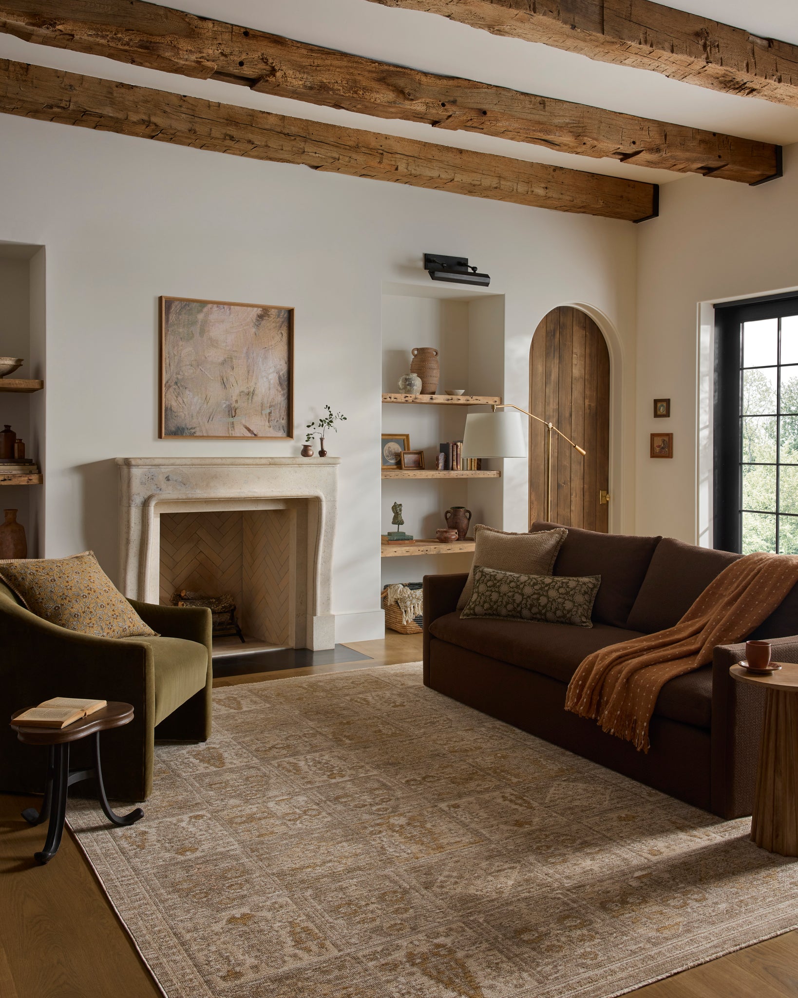 Elora Mushroom / Ochre styled in a room setting at Laurie Yapp Home.