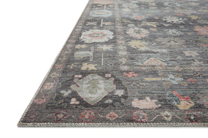 Side view of the Elysium Charcoal / Multi rug.